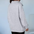 thumbnail image 4 of Lumtrix Sweatshirt for Women Oversized Casual Long Sleeve Button Henley Neck Pullover Tops Fall Winter Fashion Outfits Clothes Light Gray _AG07 2XL, 4 of 8