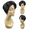 thumbnail image 6 of DOPI Human Hair Wigs For Women Black Color Natural Lace Hair Natural Straight Short Hair Fluffy Wigs Short Women's Fashion, 6 of 6