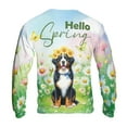thumbnail image 2 of Bernese Mountain Dog Hello Spring Time Flower Floral Nature All Over Print 3D Sweatshirt Unisex Merch Berner Lover Gifts - 02031, 2 of 6
