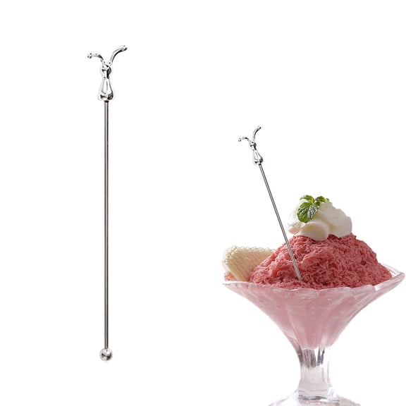 (Cute Animal Tableware Stirring Stick) Stainless Fruit Forks Creative Design Dessert Utensils for Kids Cake Snack Serving Tools with Ergonomic Handle Dishwasher Home Kitchen Accessories