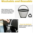 thumbnail image 4 of Filtres à Café Verseurs Filtre Conique Réutilisable pour Cafetière et Machine, 2 Pack Acier Inoxydable, 4 of 4