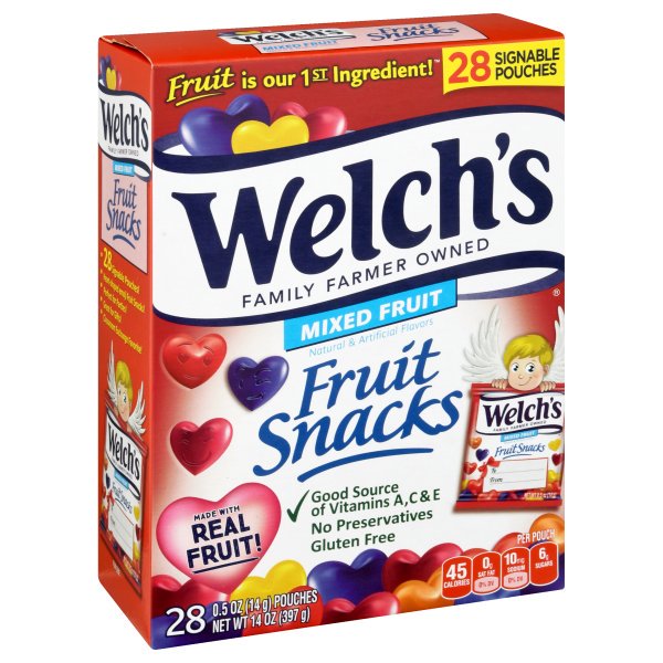 Welch's FatFree Mixed Fruit Snacks, 0.5 Oz., 28 Count