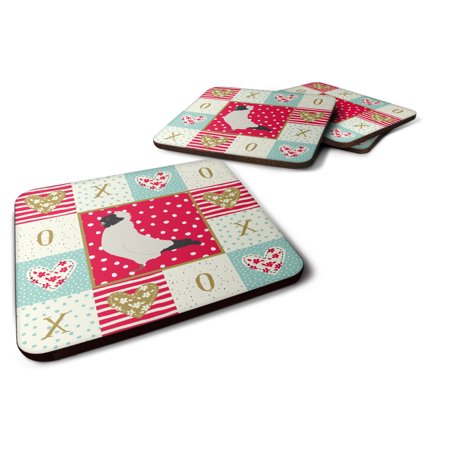 

Carolines Treasures CK5379FC Nun Pigeon Love Foam Coaster Set of 4 Red 3 1/2 x 3 1/2 multicolor