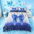 thumbnail image 3 of Homewish Blue Bow Duvet Cover Queen for Girls, Glitter Ice Cream Drip Queen Bedding, Polka Dots Reversible, 3 Pieces 1 Duvet Cover and 2 Pillowcases, 3 of 6