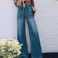 thumbnail image 2 of chouyatou Women's Casual Loose Fit Palazzo Pants Hight Waisted Wide Leg Denim Jeans, 2 of 2