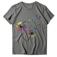 thumbnail image 4 of Gibobby Playera de Verano para Mujer Mujeres To Loose Beach Mujeres Blouse Travel(Gris oscuro,CH), 4 of 5