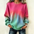 thumbnail image 2 of Ihhxva Plus Size Women's Tops Tie Dye Waffle Sweater, Oversized Long Sleeve Crew Neck Pullover, Colorful Casual Winter Top S-5XL, 2 of 7