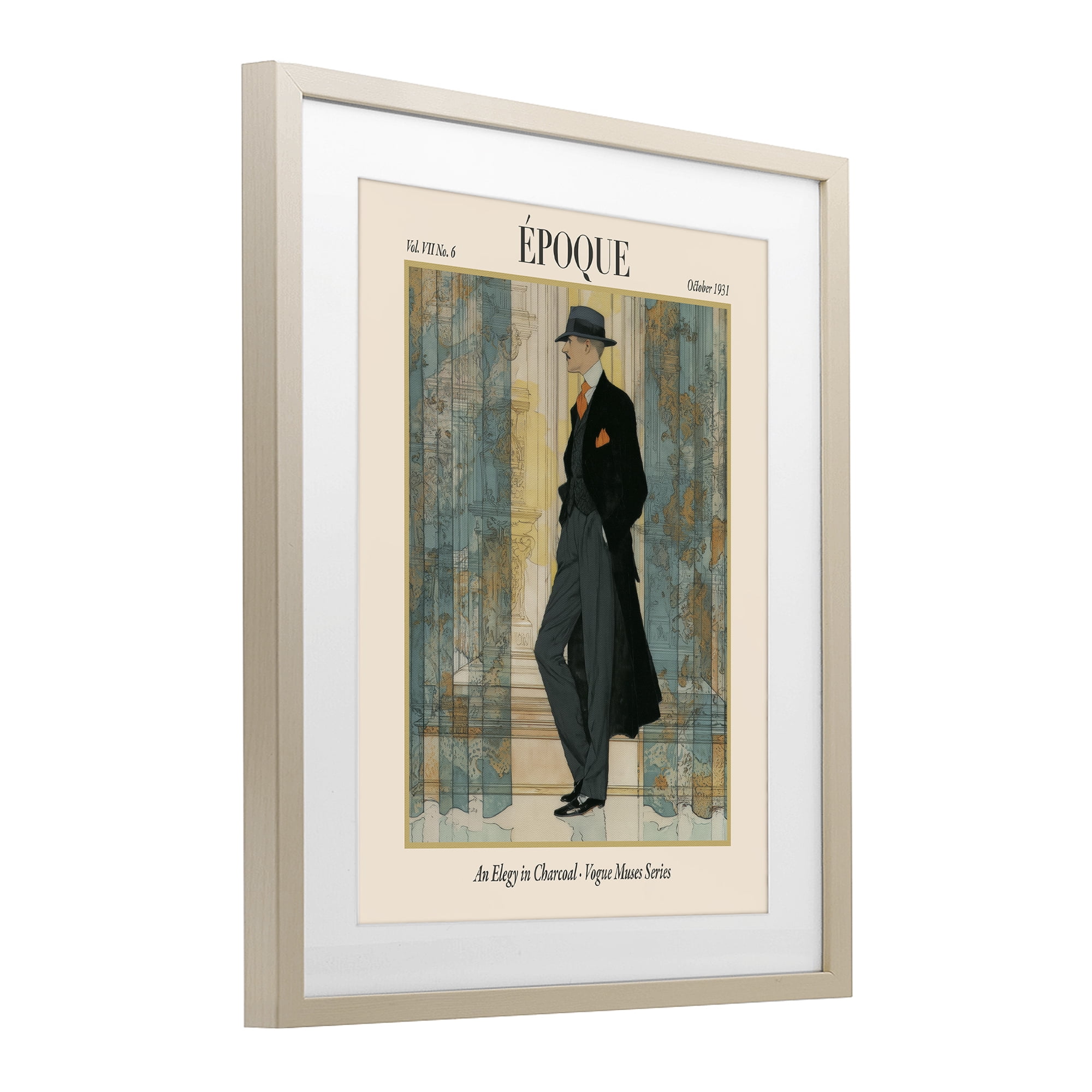 Stupell Industries The Gentleman Magazine Birch Framed Print Under Glass, design by A Barefoot Stylist