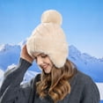 thumbnail image 4 of Diufon Women's Plush Warm Hat Winter Windproof Knitted Wool Hats for Ladies Fleece Lined Outdoor Ski Cap, 4 of 6