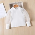 thumbnail image 4 of YWDJ Round Neck Patchwork Mesh Long Sleeves + Leather Skirt Pleated Skirt Set Set Suitable For 18 Months - 5 Years Old White 2Y, 4 of 7