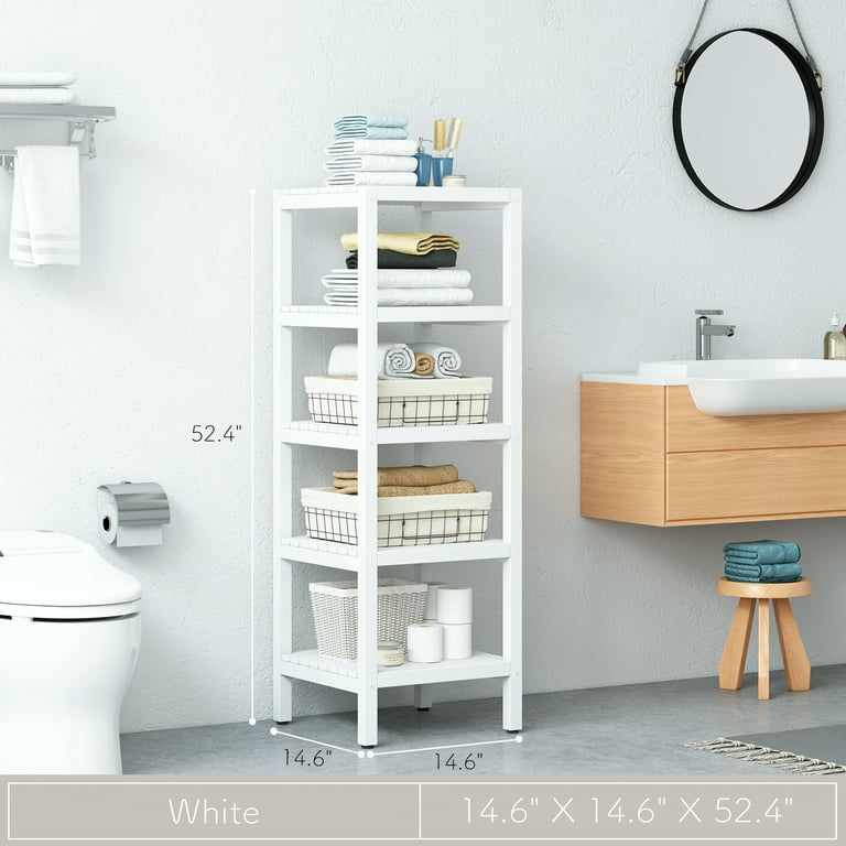 IOTXY Adjustable Multifunctional Shelving Unit - Small 3-Tier Bamboo  Freestanding Shelf, Bathroom Towel Storage Shelves, Kitchen Organizer,  Living