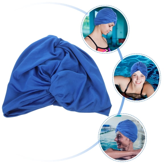 UPKOCH Pool Hats For Woman Swimming Cap Blue Nylon Adults Fashionable Design 1Pack