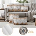 thumbnail image 6 of Orange Pumpkins Fall Outdoor Waterproof Pillow Covers, Thanksgiving Leaves Floral Wooden Decorative Square Throw Pillowcase Sofa Cushion Sham for Patio/Couch/Chair, 20"x20" 2 Pack, 6 of 8