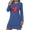 #093-Blue, variant on Censtreet Womens Long Sleeve Heart Printed Nightgowns Valentine's Day Night Shirts Night Gown House Dresses Ladies Night Dress