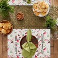 thumbnail image 4 of Christmas Place Mats Set of 6 Elk Christmas Tree Snowflake Gingerbread Man Bell Christmas Sled Decoration Table Mat Holiday Home Kitchen Table Mat Decoration 12x18 Inch, 4 of 6