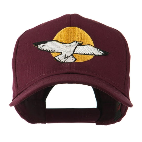 Seagull with Sun Embroidered Cap - Maroon OSFM