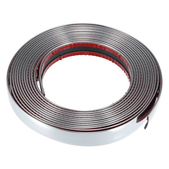 3/4in 20mm Wide 16.4ft 5m Length Silver Tone Car Door Edge Guards Body Trim Strip for Rearview Mirror Bumper Window