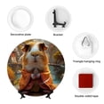 thumbnail image 4 of Salouo Valley Meditating Guinea Pig Pattern Bone China Decorative Plate,Holiday Decor Decorative Ceramic Plates with Stand Elegant Home DéCor for Hallway/Living Room/Bedroom-7in, 4 of 6