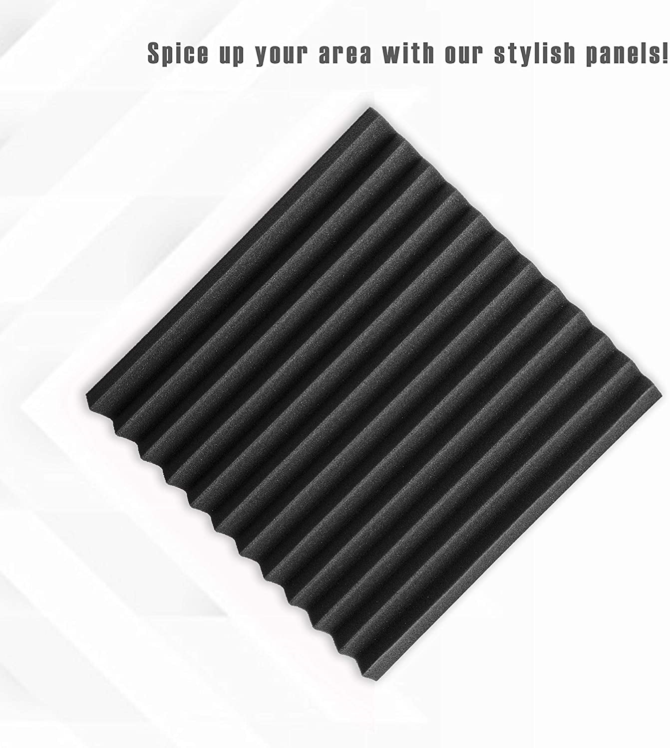 Sonic Acoustics Fstop Labs Acoustic Panels 2 inch x 12 inch x 12 inch Acoustic Foam Panels, Beveled 9 Block tiles, Sound Panels Wedges Soundproof Foam Sound