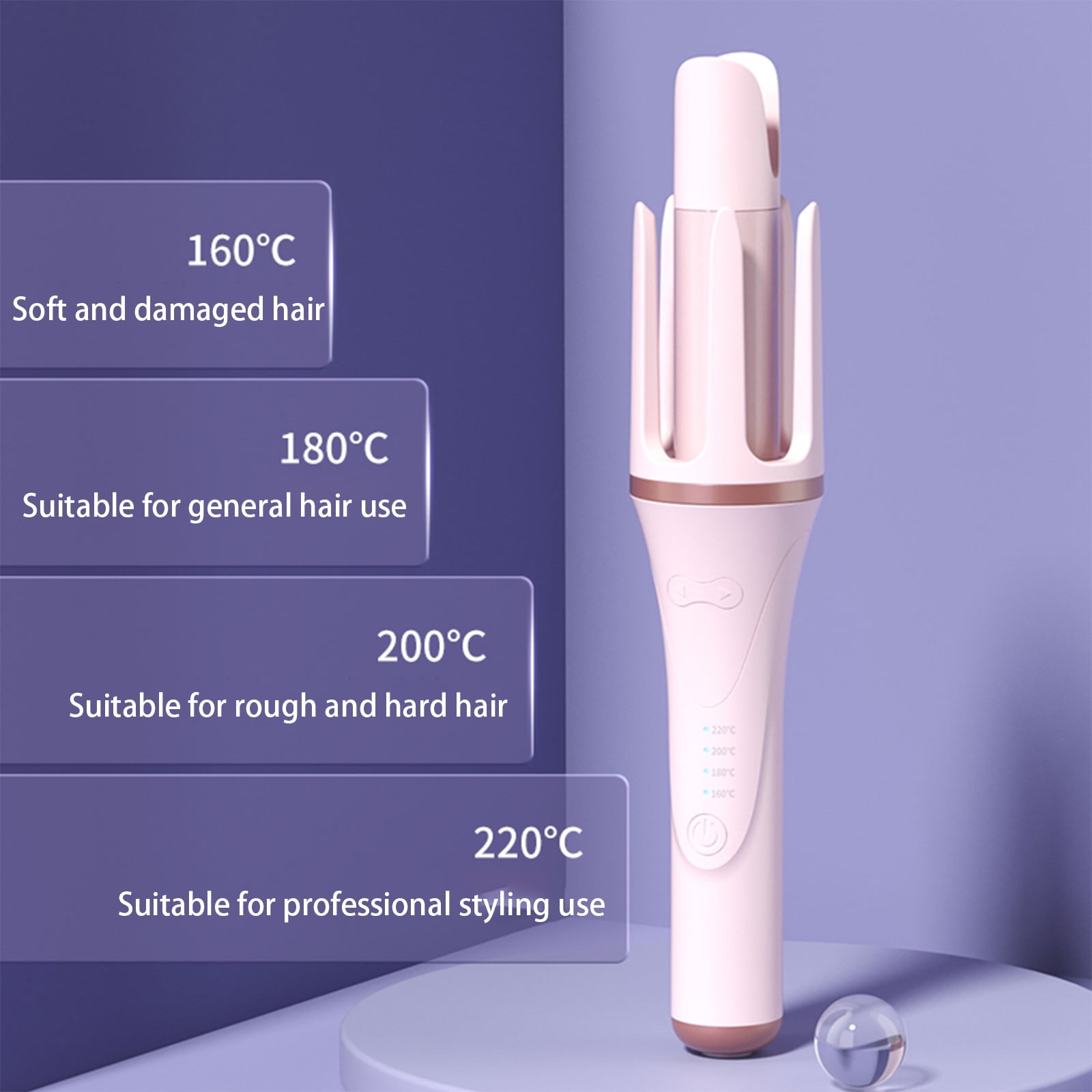 Curling Iron Automatic Curling Irons Barrel For All Hair Types Easy-to-use Curling Wand Long-lasting Salon-quality Curls And Waves