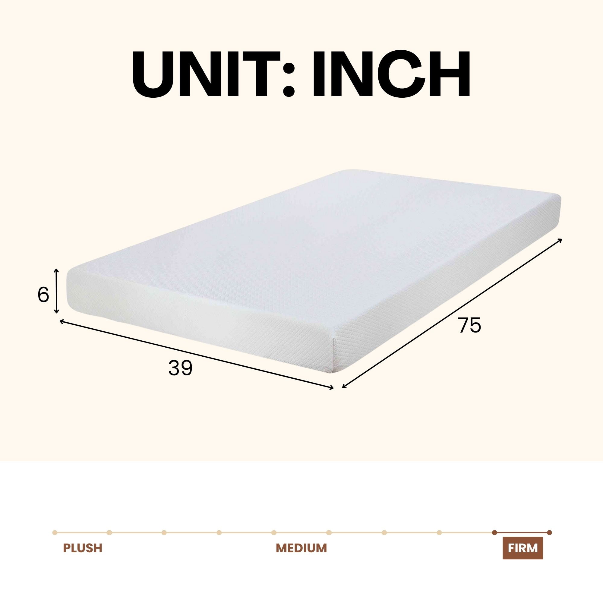 Atlas Mattress 6" Twin Innerspring Mattress, Breathable Cover, Firm Firmness