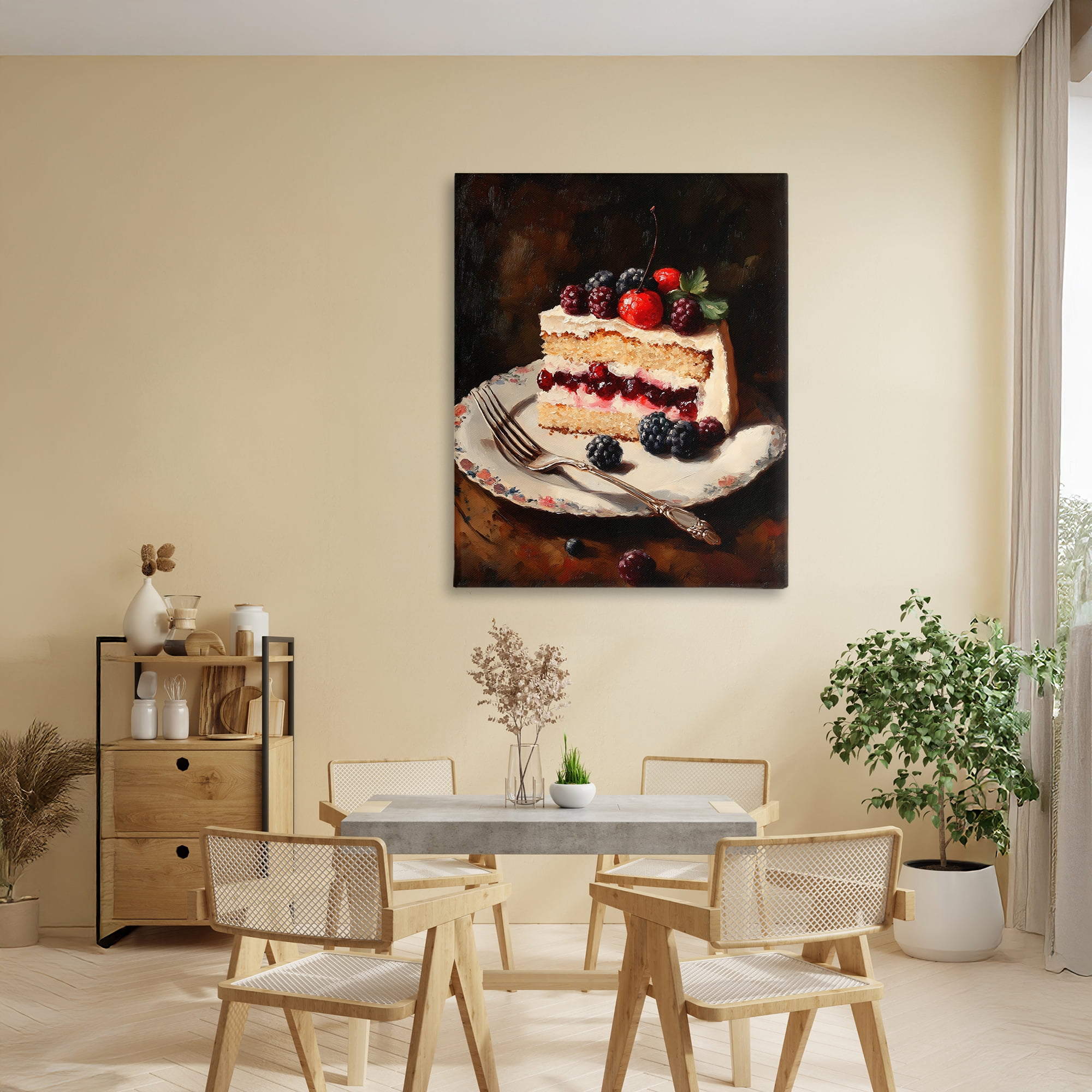 Stupell Industries Berry Topped Cake Slice Canvas Wall Art, design by Franklyn Gregory
