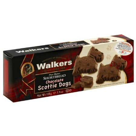 Walkers Chocolate Scottie Dogs Pure Butter Shortbread, 3.9 oz, (Pack of