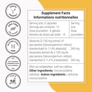 SuperSmart PP40 Pao Pereira 240mg per Day (Well-Tolerated) - Rare Alkaloids Content - Natural Extract | Non-GMO & Gluten Free - 90 Vegetarian Capsules