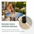 thumbnail image 4 of Round Outdoor Tablecloth with Umbrella Hole and Zipper, Navy Blue Ombre Tablecloth with Elastic Waterproof, Modern Yellow Gradient Farmhouse Art Patio Table Covers for 31" - 35" Picnic Pool Tables, 4 of 9