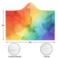 thumbnail image 3 of Wearable Blanket,Rainbow Tie Dye Ink Pattern Hooded Wearable Flannel Blanket for Adults & Teens,Winter Poncho Shawl Wrap Cape Cozy Anti-Pill,60"x80", 3 of 5