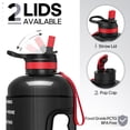 thumbnail image 2 of GEDUX 64oz Half Gallon Motivational Water Bottle with 2 Lids (Chug and Straw), BPA Free Sports Drink Water Jug with Time Marker for Camping Sports Workouts and Outdoor Activity, 2 of 7