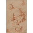 thumbnail image 2 of Carlo Vimercati 13x18 Black Ornate Wood Framed Double Matted Museum Art Print Titled - Rear View of Seated Man (Late 1600S?), 2 of 5