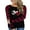 Black Red Style H, variant on Seyurigaoka Women Valentine's Plus Size T-shirt, O-Neck Plaid Long Sleeves Love Heart Pattern Letter Pullover Tops