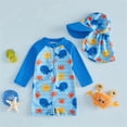 thumbnail image 3 of Shadoumai Boys Swimwear Set Summer Thin Star Print Zip Up Rash Guard Swim Shirt And Shorts For Beach Swimming Pool Outfit 0 5 Years, 3 of 3