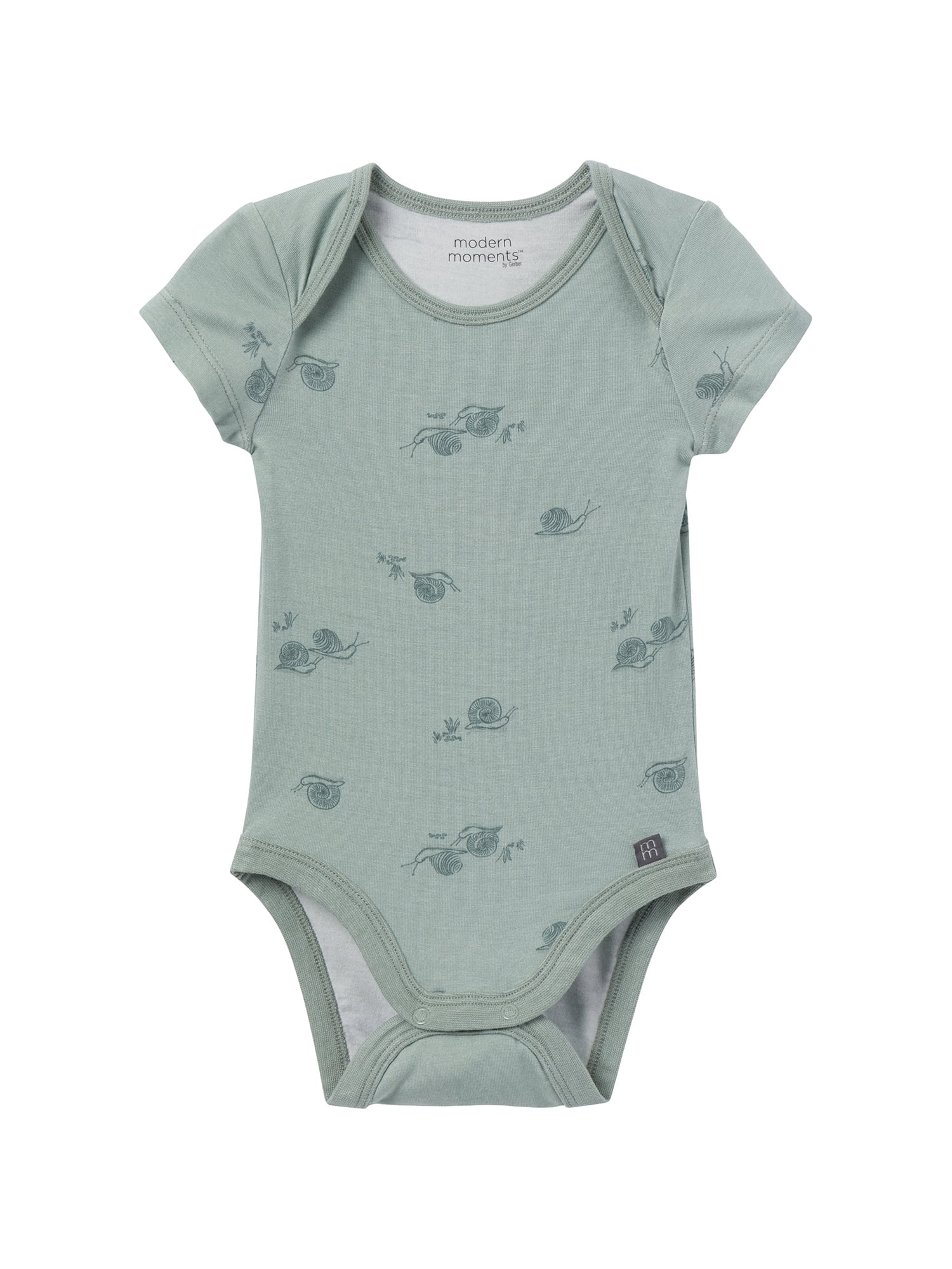 Modern Moments by Gerber Baby Neutral Super Soft Viscose Short Sleeve Bodysuits, 2-Pack, Sizes 0M-12M