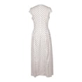 thumbnail image 6 of XIAOCHA Womens Summer Midi Satin Dress Mini Polka Dot Print Neck Cap Sleeve Waist Fitted Asymmetric Hem Party Dresses, 6 of 8