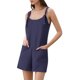 thumbnail image 1 of Pantalones cortos con tirantes de color liso para mujer, corte holgado, bolsillos grandes, informales y aptos para embarazadas., 1 of 5