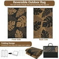 thumbnail image 3 of HOMERRY Geometric Leaf Outdoor Rug Straw Plastic Area Rug for Balcony Pool RV Waterproof Reversible Carpet, Brown/Black, 6'x 9', 3 of 7