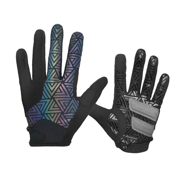 Guantes De Ciclismo, Coloridos, Reflectantes, De Dedo Completo, Para Bicicleta, Con Pantalla Táctil, Absorbentes De Golpes, Antideslizantes, Para Bicicleta De Montaña Guardurnaity OD016931-04