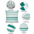 thumbnail image 6 of Throw Pillow Covers, Teal Ombre Grey Striped Decorative Throw Pillow Covers 20x20 Inch, Farmhouse Stripe Modern Square Linen Pillow Cases for Couch/Living Room/Sofa, 6 of 9