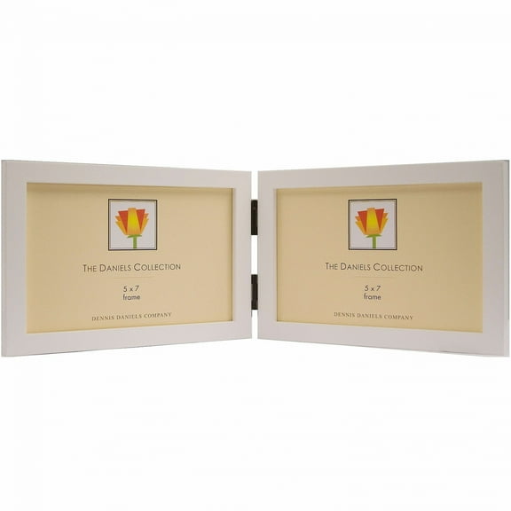 GALLERY WOODS horizontal white-stain 7x5 hinged double by Dennis Daniels - 5x7