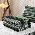 thumbnail image 5 of Castle Fairy Hippie Horizontal Stripe Zipper Queen Comforter Set with Fitted Sheet and 2 Pillowcases,Bohemian Line Zipper Bedding Set,Sage Charcoal White,Reversible, 5 of 7