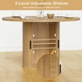 thumbnail image 5 of Hommpa 48" Round Dining Table with Storage,Morden Kitchen Table Wood for 4 with 2-Layer Storage Shelves and Wood Slide Door for Kitchen Living Room,Heavy Duty Pedestal Base,Natural, 5 of 12