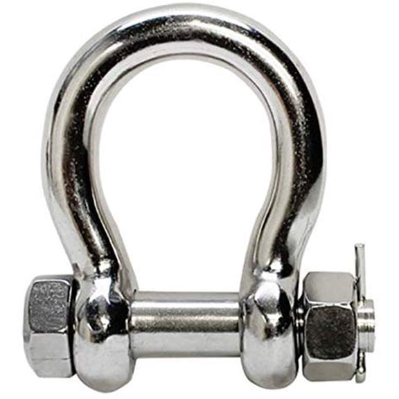 5/8" Marine Stainless Steel Bow Shackle with Cotter Pin Lock 2 TON 4000 Lbs WLL