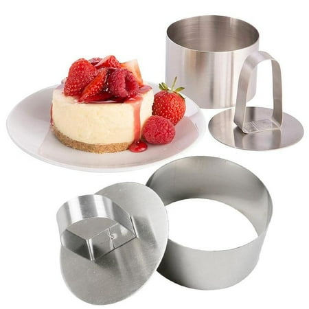 

Stainless Steel Mousse Ring Cake Mold Baking Tools (Silver 2 pcs)