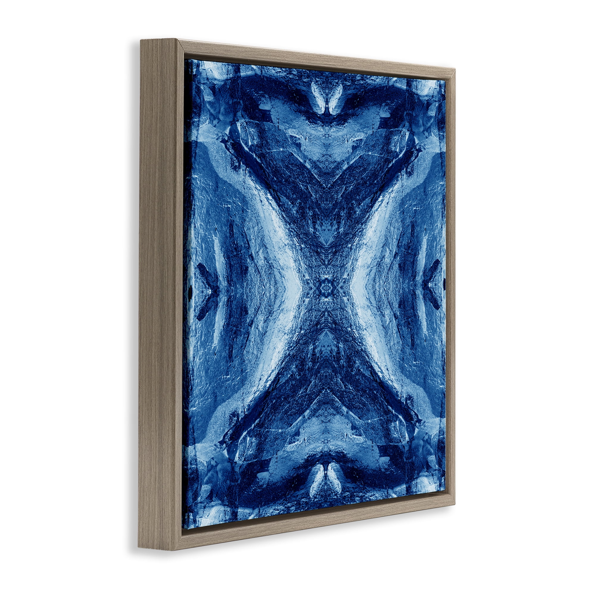 Stupell Industries Rustic Mirrored Motif Abstract Painting Brown Floater Framed Canvas Art Print Wall Art, 18 x 18
