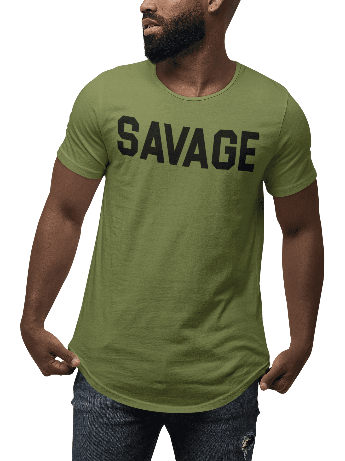 ShirtBANC SAVAGE Mens Dropcut Shirt Savagely Motivated Bold Attitude ...