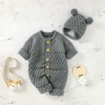 thumbnail image 2 of Hessimy Baby Boys Girls Sweater Fall Winter Long Sleeve Hooded Knitwear Button Down Loose Fitted Outwear Button Cardign Pullover Knit Outerwear (Grey,6-12 Months), 2 of 8