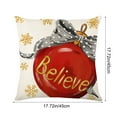 thumbnail image 4 of Xuniizn Christmas Pillow Covers 18x18 inch Xmas Decorations Soft Plush Faux Fur Wool Christmas Throw Pillow Cases Winter Holiday Decor for Sofa Living Room, 4 of 7