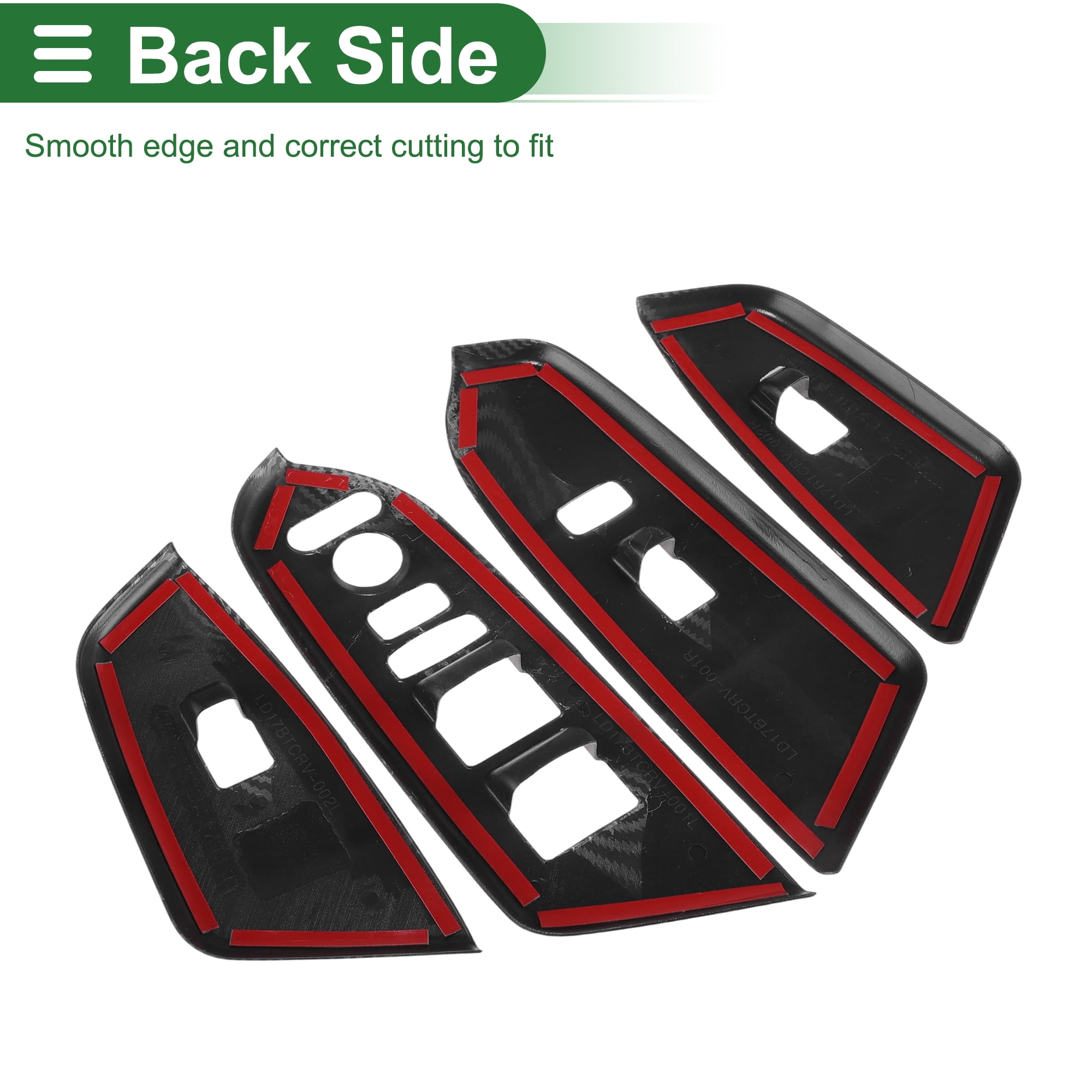 Unique Bargains Window Lift Switch Panel Trim Cover for Honda CRV 2017-2021 Front Rear Car Door Window Control Button Interior Accessories Carbon Fiber Black